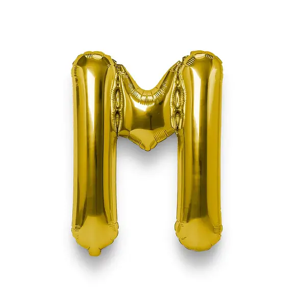 Globo Metalizado Letra M Dorado