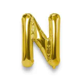 Globo Metalizado Letra N Dorado