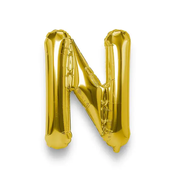 Globo Metalizado Letra N Dorado