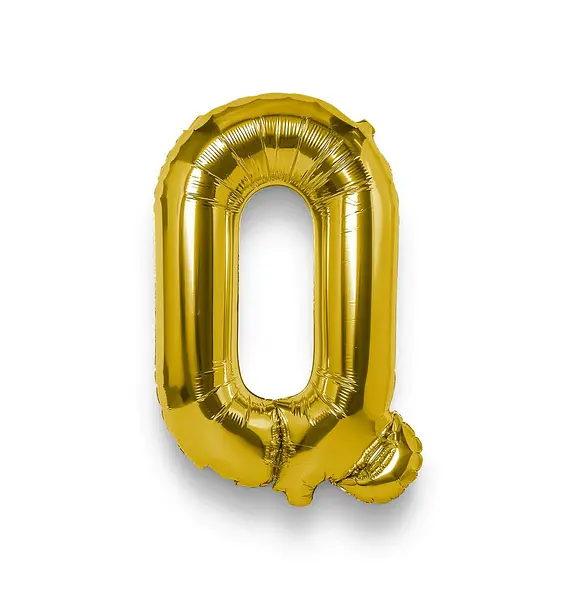 Globo Metalizado Letra Q Dorado