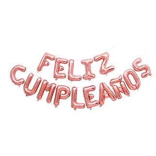 Globo Metalizado Feliz Cumpleaños Oro Rosa