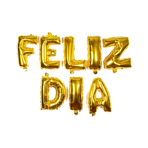 Globo Metalizado Feliz Dia Dorado