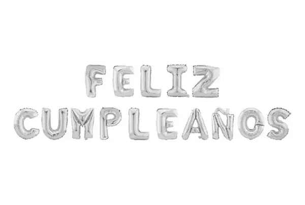 Globo Metalizado Feliz Cumpleaños Plateado