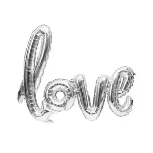 Globo Metalizado Love Plateado