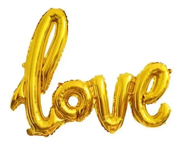 Globo Metalizado Love Dorado