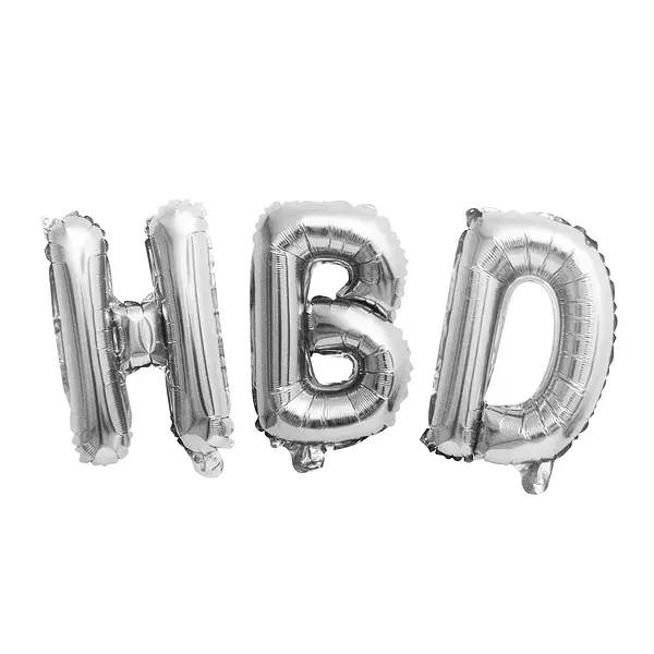 Globo Metalizado Hbd Plateado