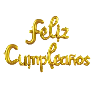 Globo Metalizado Feliz Cumpleaños Cursivo Dorado