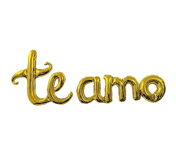 Globo Metalizado Te Amo Cursivo Dorado