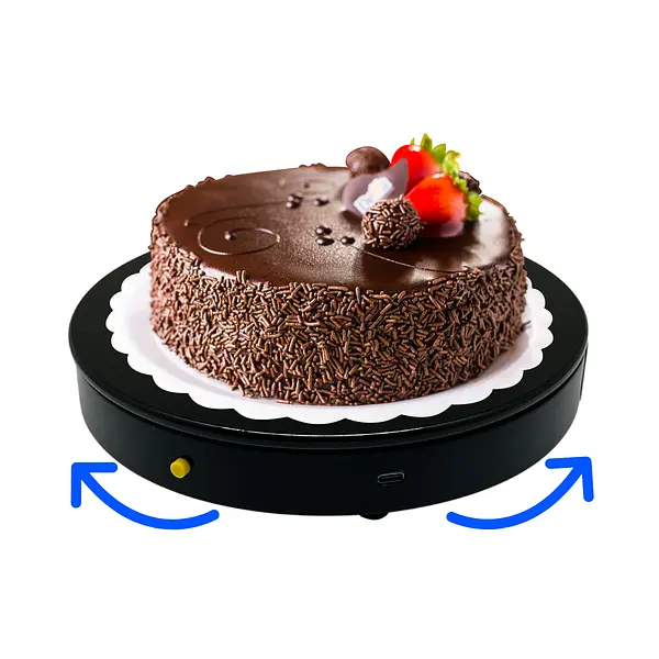 Base Giratoria 360 Con Control De 20 Centimetros Negro