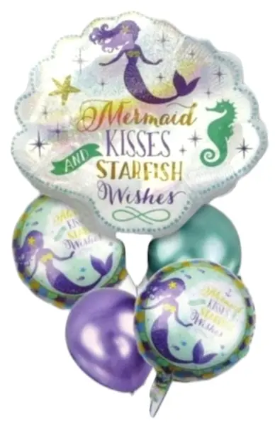Bouquet De Globos Foil Concha De Sirena