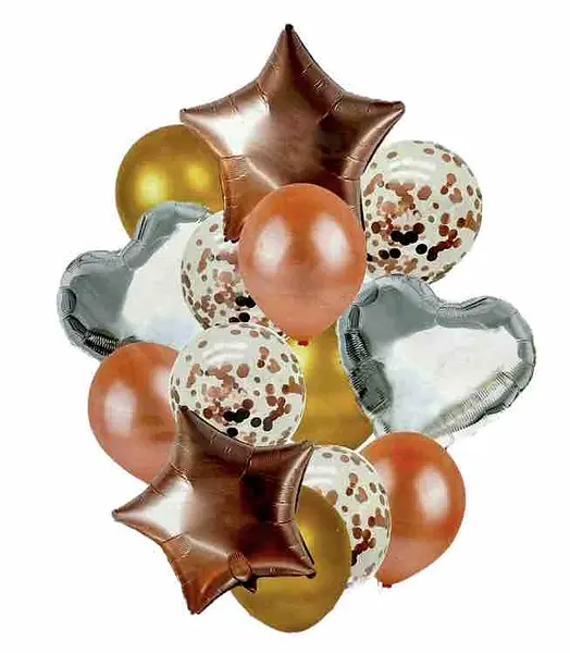 Bouquet De Globos Foil+Latex Dorado, Terracota, Platea