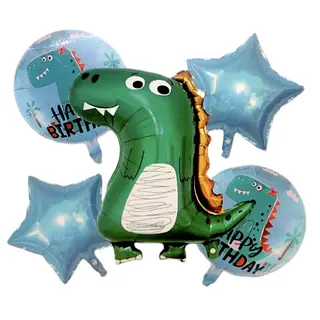 Bouquet De Globos Foil Dinosaurio Verde Oscuro