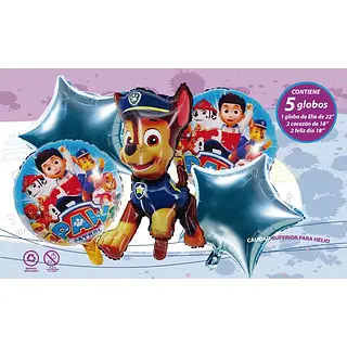 Bouquet De Globos Foil Paw Patrol Azul