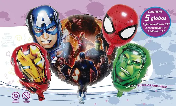 Bouquet De Globos Foil Super Heroes Avengers