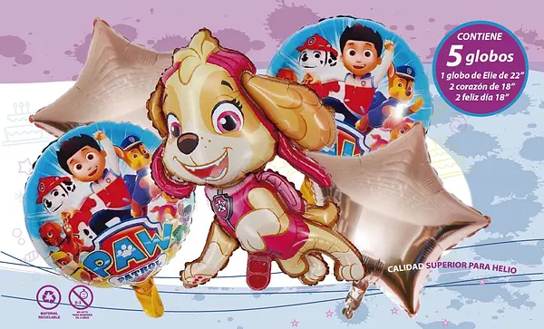 Bouquet De Globos Foil Paw Patrol Niña