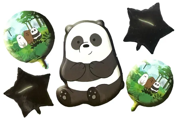Bouquet De Globos Foil Osos Escandolosos Panda
