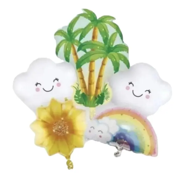 Bouquet De Globos Foil Playa Tropical