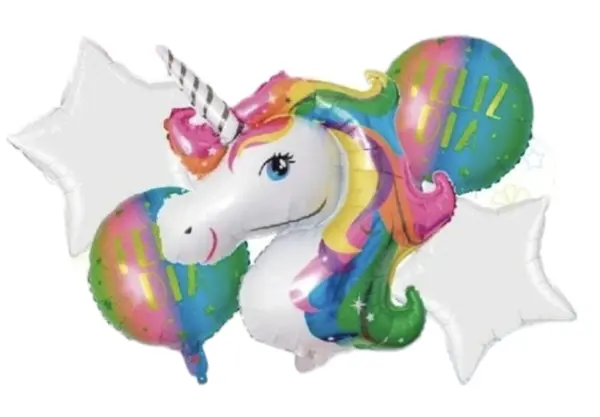 Bouquet De Globos Foil Unicornio Vario Color