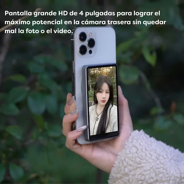 Monitor Selfie Magnético 4" Para Iphone