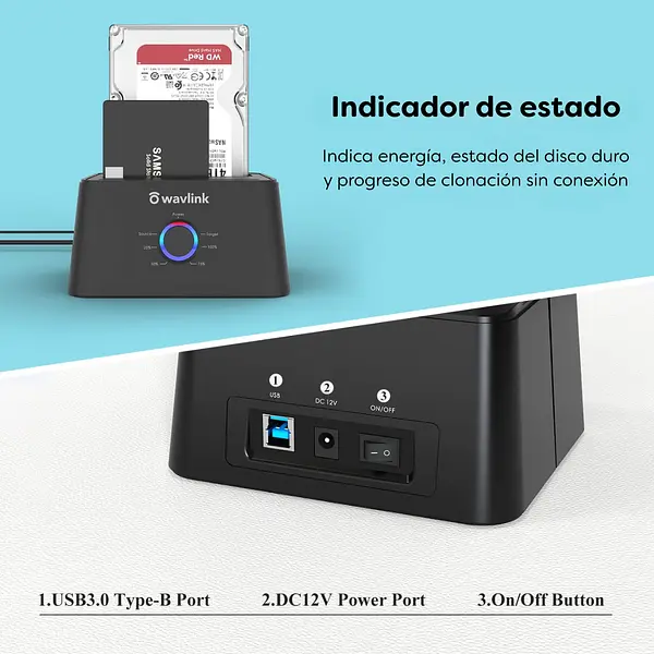 Estación De Acoplamiento Para Disco Duro Doble Usb 3.0