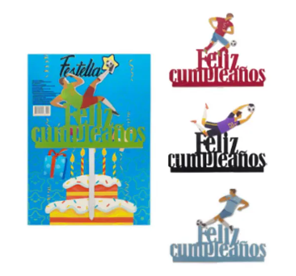Adorno Para Pastel Feliz Cumpleaños Futbol