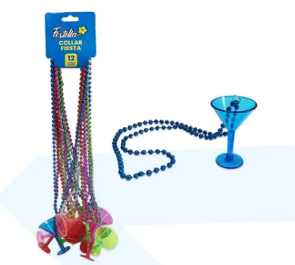 Collar Copa Para Fiesta Transparente X12