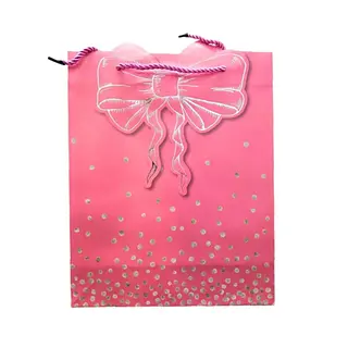 Bolsa De Regalo Con Moño Metalizado Rosado