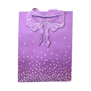 Bolsa De Regalo Con Moño Metalizado Fucsia