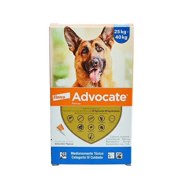 ADVOCATE PERRO 4.0 ML, 25 A 40 KL