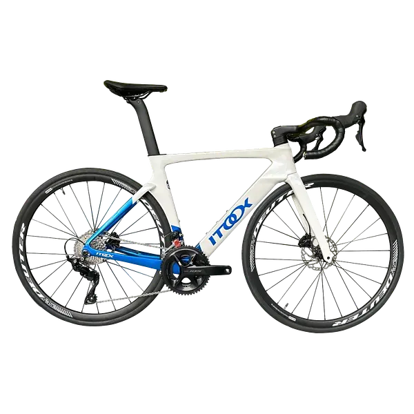 Bicicleta Ruta Compas Pro Blanco/Azul Disco S(490) 9.2kg