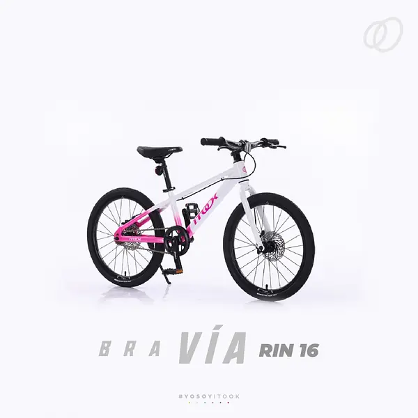 Bicicleta Itook Bravia T-12000 Rin 16" Rosado+Blanco