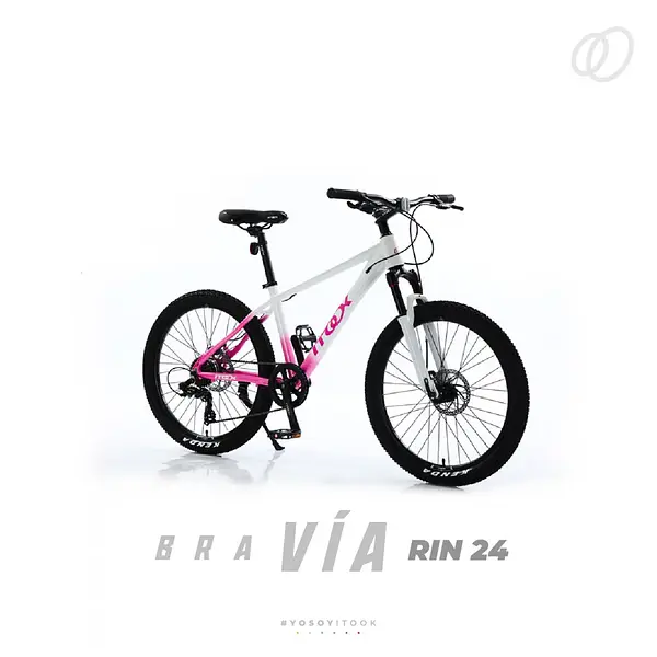 Icicleta Itook Bravia T-12000 Rin 24" Rosado+Blanco