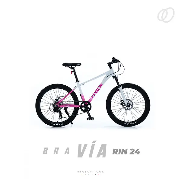 Icicleta Itook Bravia T-12000 Rin 24" Rosado+Blanco