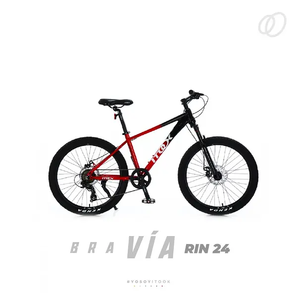 Bicicleta Itook Bravia T-12000 Rin 24" Rojo+Negro