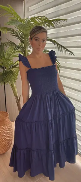 Vestido Azul Rey Encauchado – Estilo Único Y Sofisticado