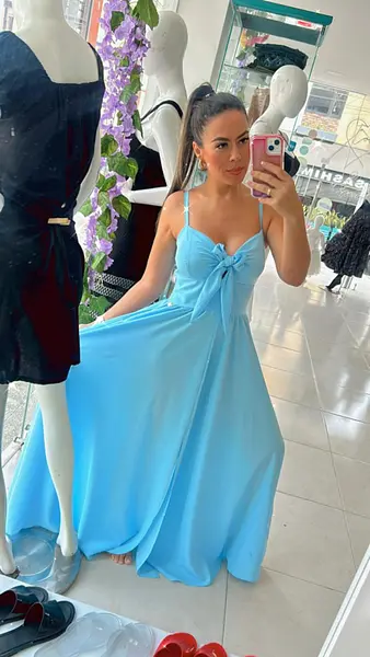 Vestido Largo Azul Bebe – Frescura Y Estilo