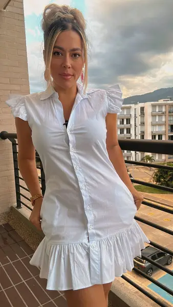 Vestido Camisero Blanco Casual Chic