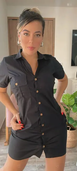 Vestido Cargo Negro Moderno