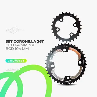 Set Coronillas 26t / 38t Mtb Bcd 64mm / 104mm