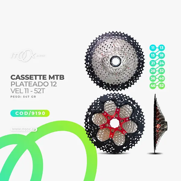 Cassette Mtb 12 Velocidades 11-52t