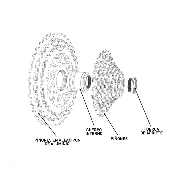 Cassete Mtb (Pacha) Ultraliviana Compatible Sh 10-48t