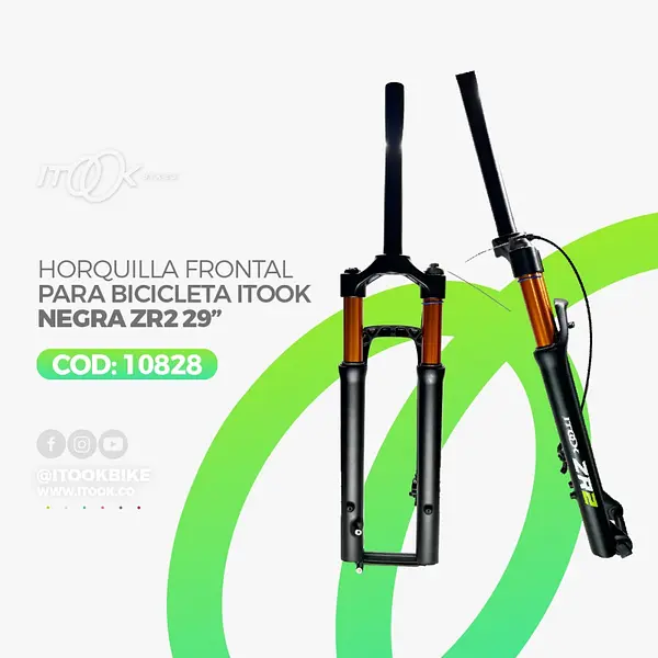 Horquilla Frontal Para Bicileta Itook Negra Zr2 29