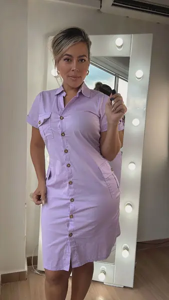 Vestido Cargo Lila Moderno