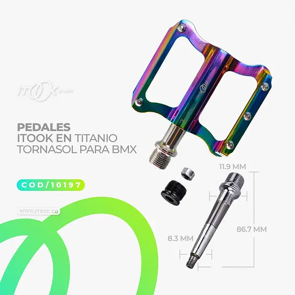 Pedales Itook En Titanio Para Bmx Tornasol