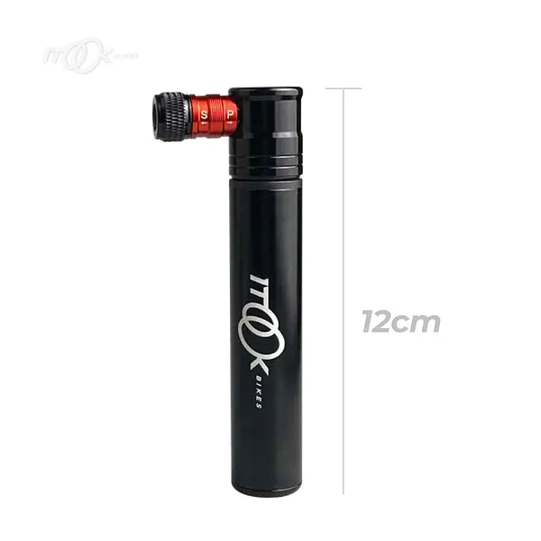 Mini Bomba Itook Negro - Rojo / 90 Psi Cnc Aluminio