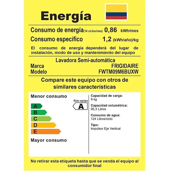 Lavadora Semiautomática Frigidaire 9 Kg | Doble Tina