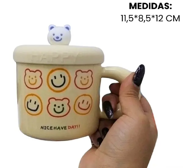 Pocillo Con Tapa Incluida Con Simulacion De Madera