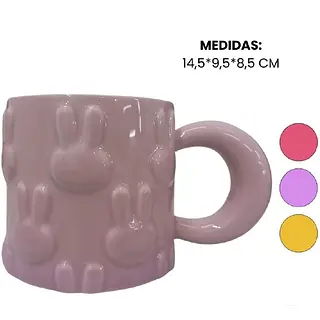 Pocillo Morado Con Textura De Conejos