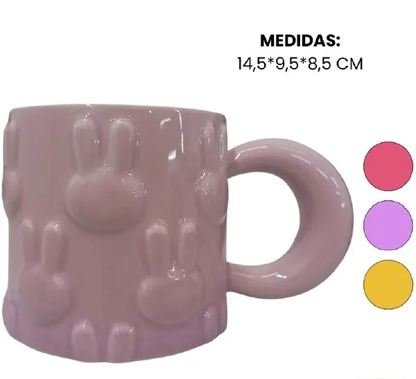 Pocillo Morado Con Textura De Conejos