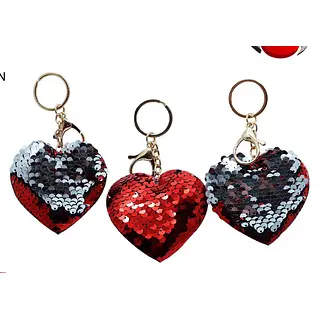 Llavero De Corazon Brillante De 8cm